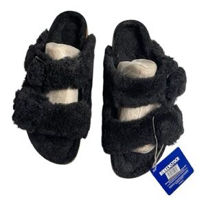 Birkenstock Women’s Arizona Big Buckle Black Shearling NWT Size 40